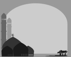 Islamic Background with Mosques Corner vector