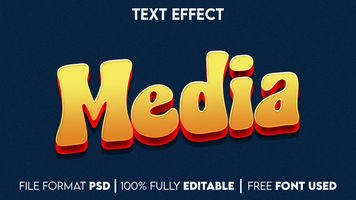 médias 3d modifiable texte effet psd