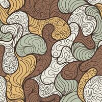 batik pattern with waves of smooth, abstract thin lines vector