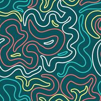 smooth taper irregular stripe pattern with thick colorful outlines vector