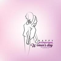 contento internacional De las mujeres día celebracion, 8 marzo vector