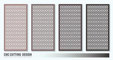 CNC Laser cut panel design. Abstract geometric pattern for woodcut, paper card, metal cutting concept vector