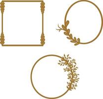 simple beuatifull gold floral ornament frame border vector