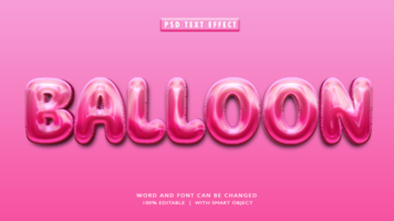 Balloon 3D Editable text Style effects psd