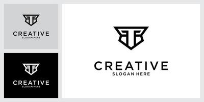 T or TT initial letter logo design vector