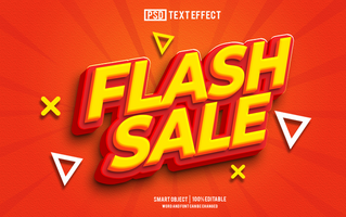 flash uitverkoop tekst effect, doopvont bewerkbaar, typografie, 3d tekst. psd