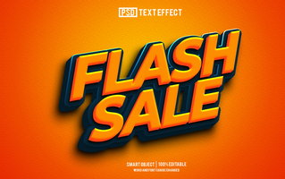 flash sale text effect, font editable, typography, 3d text. psd