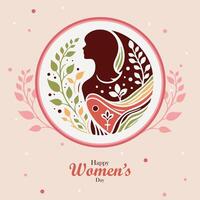 Women's Day Silhouette Floral Illustration Post for Social Media, Poster and Banner vector