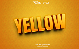 yellow text effect, font editable, typography, 3d text psd
