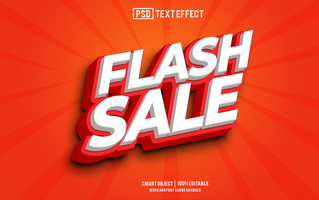 flash sale text effect, font editable, typography, 3d text. psd