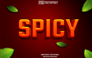spicy   text effect, font editable, typography psd