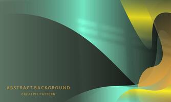 Abstract green background with wavy lines and shadows. Vector illustration.