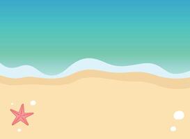 Summer holiday on sand beach with starfish vector illustration