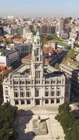 Vertical Video City of Porto in Portugal Aerial View