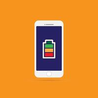 Creative vector illustration of full charged battery smartphone isolated on background. Art design Abstract concept graphic element.