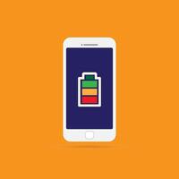 Creative vector illustration of full charged battery smartphone isolated on background. Art design Abstract concept graphic element.