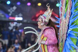 Rio, Brazil, february 12, 2024.  Parades of the samba schools Unidos do Viradouro of the special group, during the carnival in the city of Rio de Janeiro in Sapucai street photo