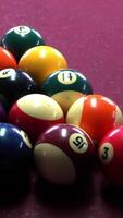 Vertical Video of Playing Billiard. Billiard Concept