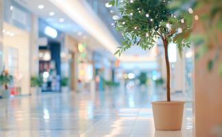 AI generated Brightly Lit Shopping Mall Corridor During Daytime photo