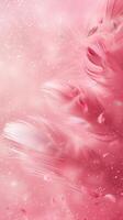 AI generated Abstract Pink Feather Texture With Soft Light and Floating Particles photo