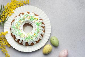 Easter Bundt Cake with Easter Eggs photo