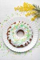 Easter Bundt Cake with Easter Eggs photo