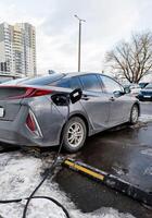 Minsk, Belarus, February 09, 2024 - electric car charging photo