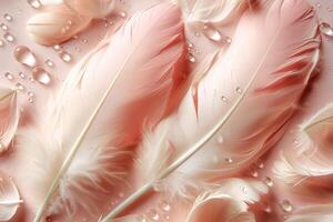 AI generated Abstract Pink Feather Texture With Soft Light and Floating Particles photo