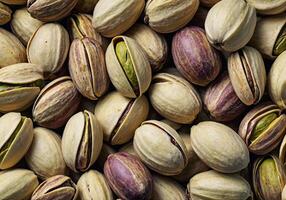 AI generated close up of pistachios photo