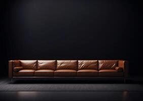 AI generated wall with large sofa in modern interior photo