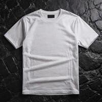 AI generated Top view of empty T-Shirt photo