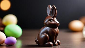 AI generated Photo Of Easter Chocolate Bunny Cut Out. AI Generated