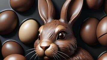 AI generated Photo Of Easter Chocolate Bunny Cut Out. AI Generated