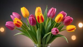 AI generated Photo Of Bouquet Of Tulips. AI Generated