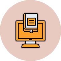 icono de vector de biblioteca en línea