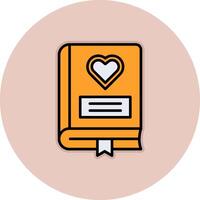 romance libro vector icono