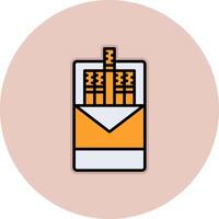 icono de vector de paquete de cigarrillos