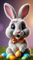 AI generated Photo Of Funny Easter Bunny 3D Art. AI Generated