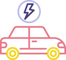 icono de vector de coche eléctrico