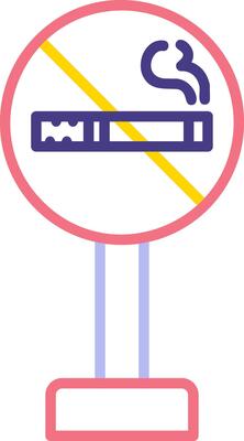 No Smoking Sign Board Vector Icon