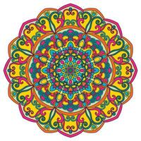 Ethnic mandala with colorful ornament for Art on the wall. Fabric Pattern. card textured Wallpaper tile Stencil Sticker and textile. Abstract illustration vector