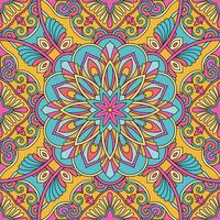 Seamless flower pattern with mandala vector
