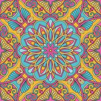 Seamless flower pattern with mandala vector