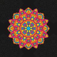 Ornament color card with mandala. Vintage decorative elements. Hand drawn background. Logo. vector