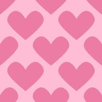 Pink Heart seamless pattern. Vector illustration in flat style. Valentine day texture. Love concept. Hand drawn heart in doodle style. Fabric with heart print.