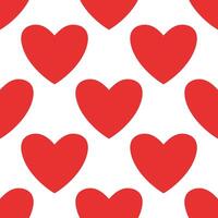 Red Heart seamless pattern. Vector illustration in flat style. Valentine day texture. Love concept. Hand drawn heart in doodle style. Fabric with heart print.