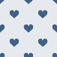 Blue Heart seamless pattern. Vector illustration in flat style. Valentine day texture. Love concept. Hand drawn heart in doodle style. Fabric with heart print for pajamas, kids clothes.