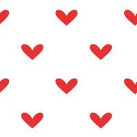 Red Heart seamless pattern. Vector illustration in flat style. Valentine day texture. Love concept. Hand drawn heart in doodle style. Fabric with heart print.