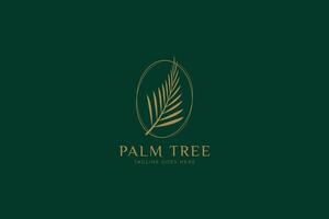 Palm Leaf Logo Natural Tropical Beauty Fashion Resort Brand Identity Gold Premium Luxury Concept vector