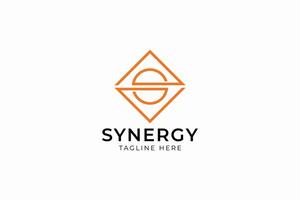 sinergia logo resumen geométrico firmar símbolo concepto para igualdad diversidad inclusión vector